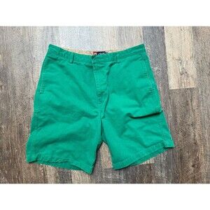 Chaps Kelly Green Cotton Shorts Men's Size 38 Flat Front Pockets Golf Chino